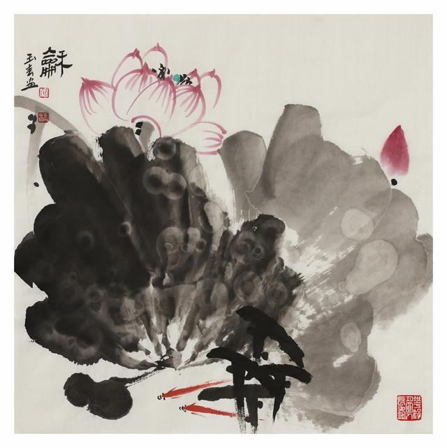 名家禅意水墨荷花，水墨淋漓写荷韵