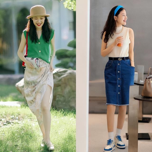 半身裙不规则裙怎么搭配上衣，教你半身裙上衣