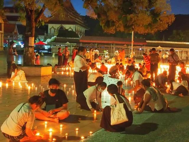 缅甸点灯节完整，实拍缅甸点灯节盛况