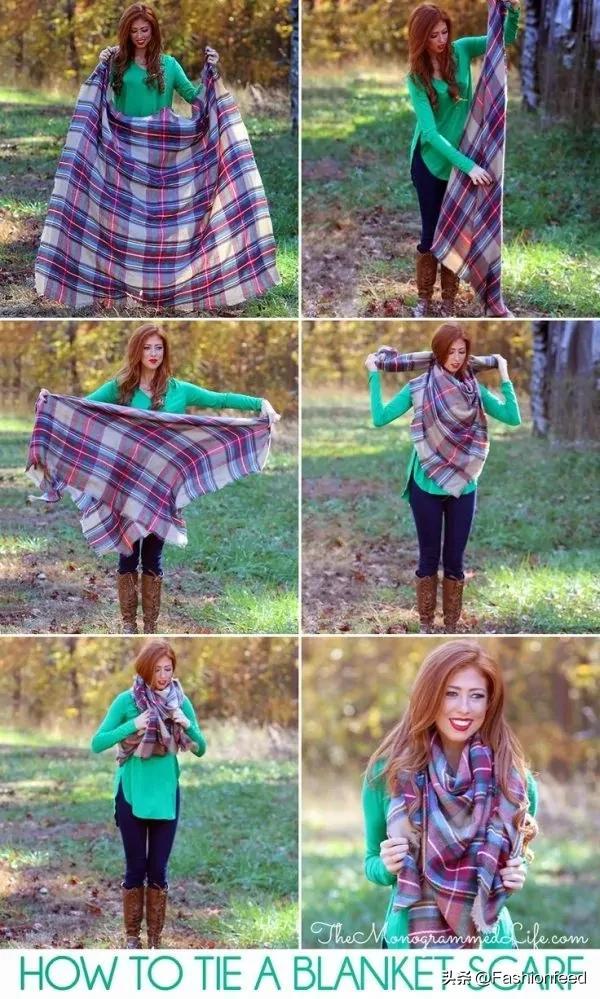 3分钟学会五种围巾系法，6个简单的围巾系法