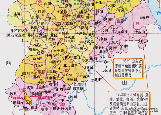 石家庄市各区县市区面积，河北省的辖区调整