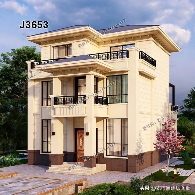 3层大气别墅农村自建房，外观大气、造价不高、布局舒适