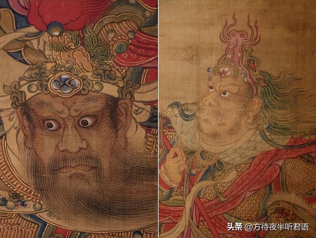 明代水陆画神仙群像图，明代道教三清水陆画