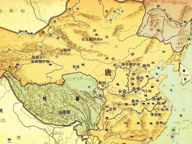 唐朝开元盛世时期疆域，首次把蒙古高原纳入了版图