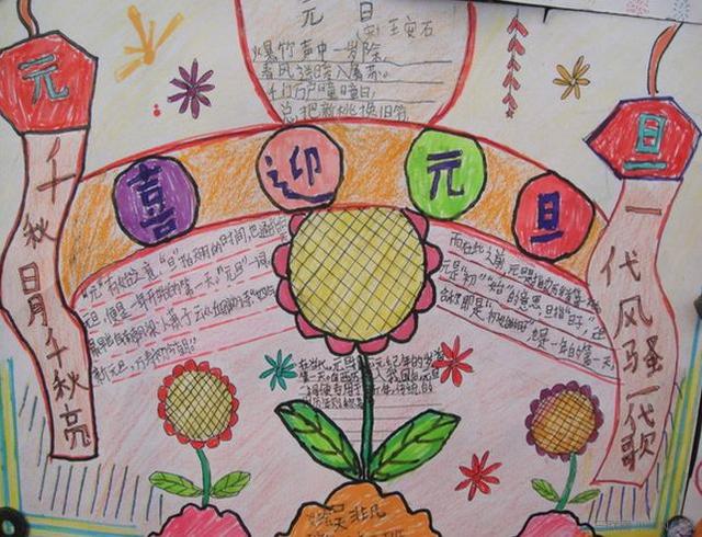 关于元旦的手抄报，元旦节的手抄报大全漂亮（元旦佳节手抄报模板简单）