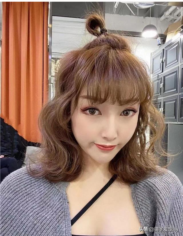 韩式发型中长发卷发，新爆款发型15款全烫卷半扎发