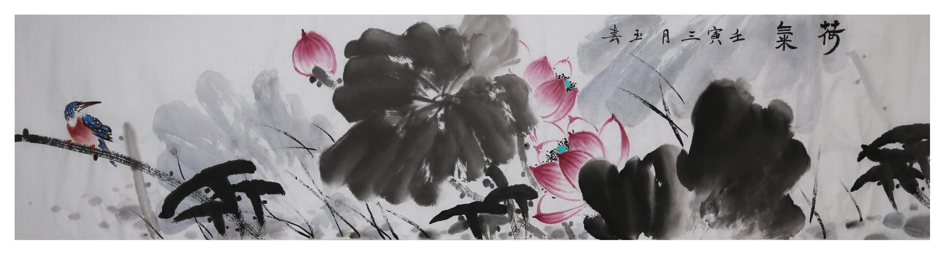 名家禅意水墨荷花，水墨淋漓写荷韵