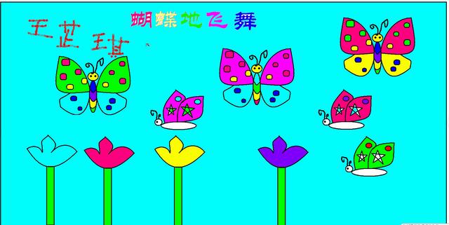 好看的蝴蝶绘画作品，漂亮的蝴蝶学生画图作品