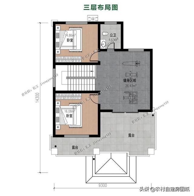 3层大气别墅农村自建房，外观大气、造价不高、布局舒适