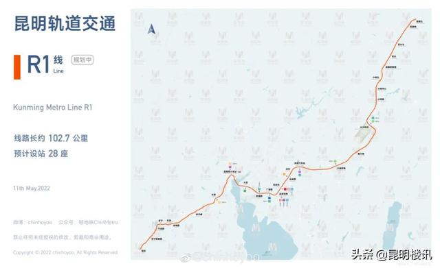 昆明地铁8号线，昆明地铁8号线途经站点