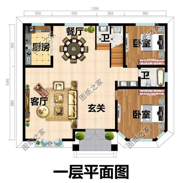 一层别墅效果图，一层别墅设计效果图大全带庭院（10款一层农村自建别墅）