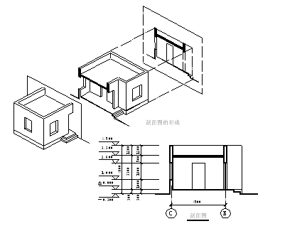 马桶的内部结构剖面图，建筑剖面图