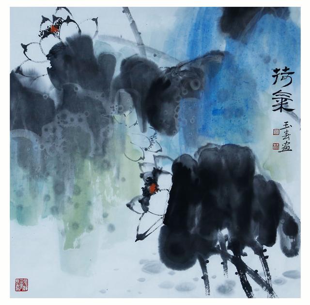 名家禅意水墨荷花，水墨淋漓写荷韵