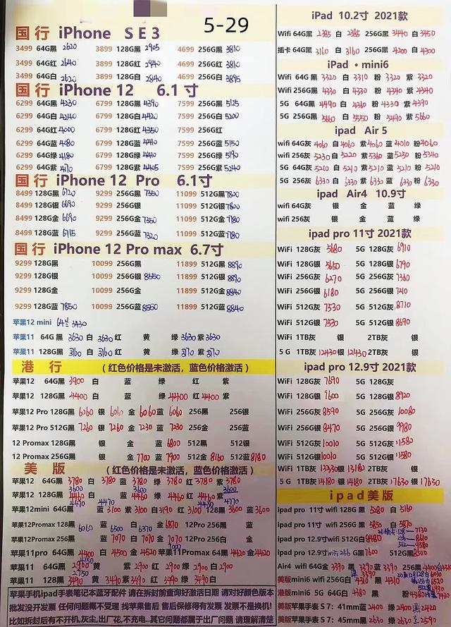 华强北手机报价，12月6日华强北手机报价
