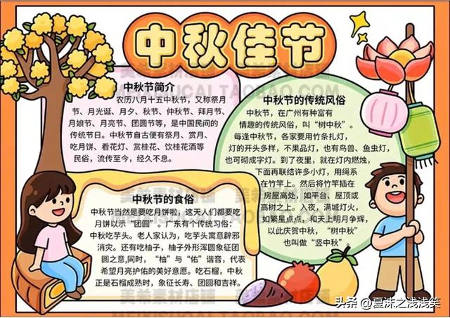 中秋节手抄报最新64张，中秋节手抄报最新64张