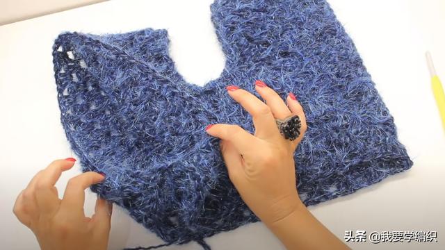 韩版外穿宽松背心编织教程，这种款式的背心也很好看