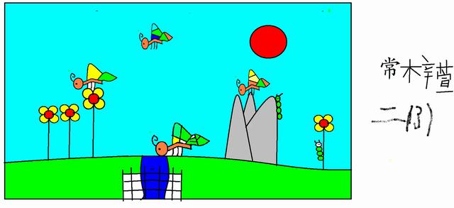 好看的蝴蝶绘画作品，漂亮的蝴蝶学生画图作品