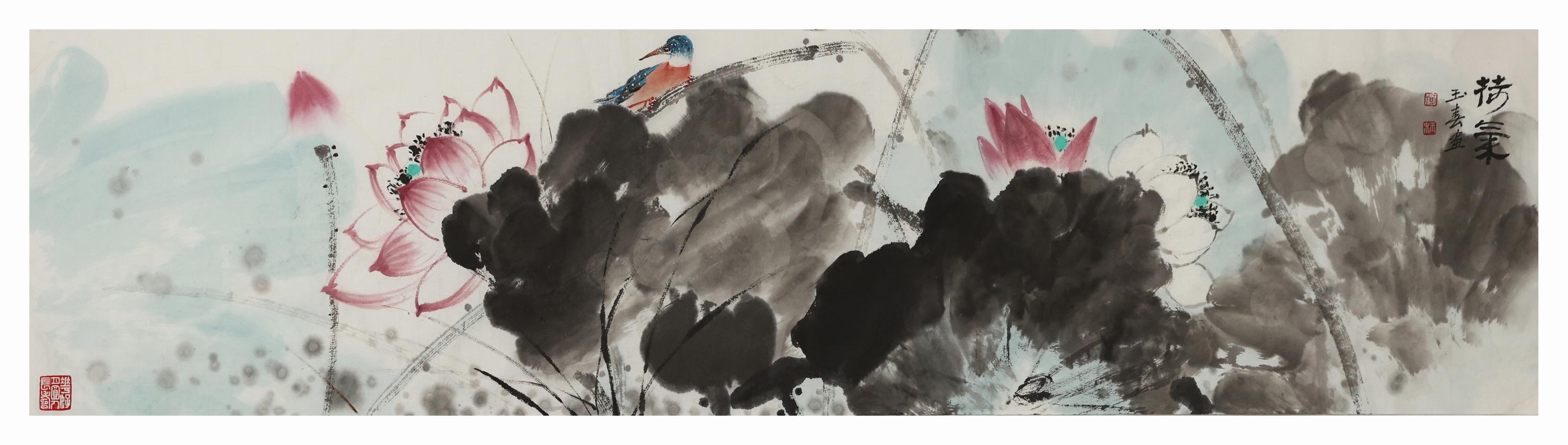 名家禅意水墨荷花，水墨淋漓写荷韵