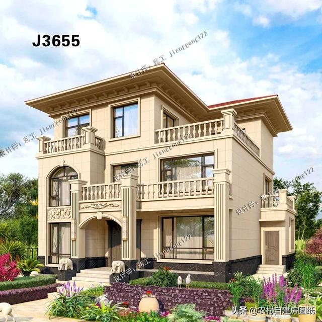 3层大气别墅农村自建房，外观大气、造价不高、布局舒适