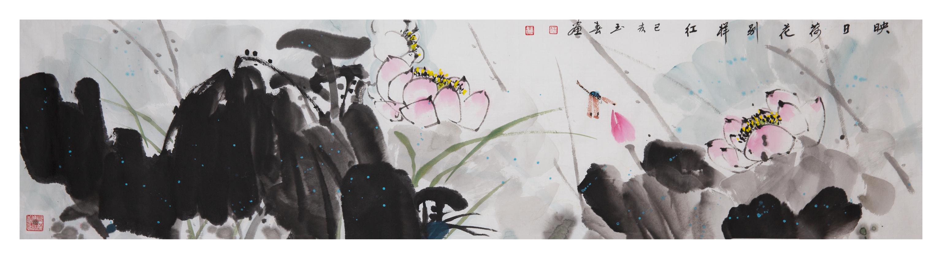 名家禅意水墨荷花，水墨淋漓写荷韵