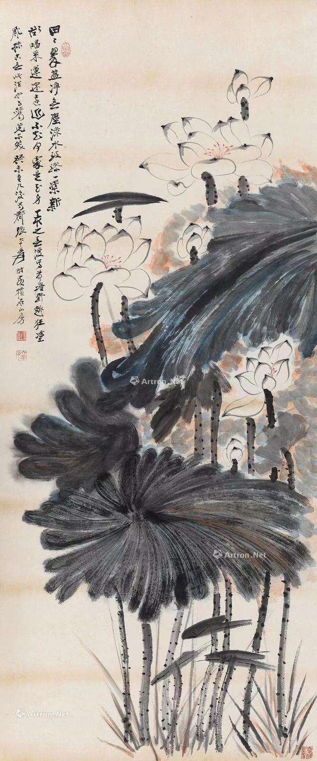 禅意写意荷花200幅，大千居士荷花图赏析