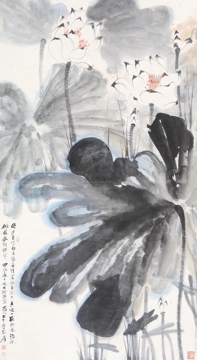 禅意写意荷花200幅，大千居士荷花图赏析