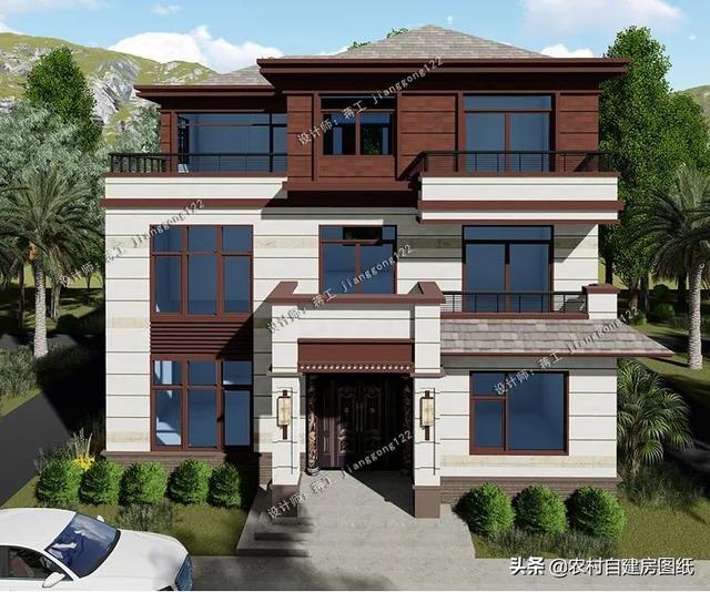 3层大气别墅农村自建房，外观大气、造价不高、布局舒适