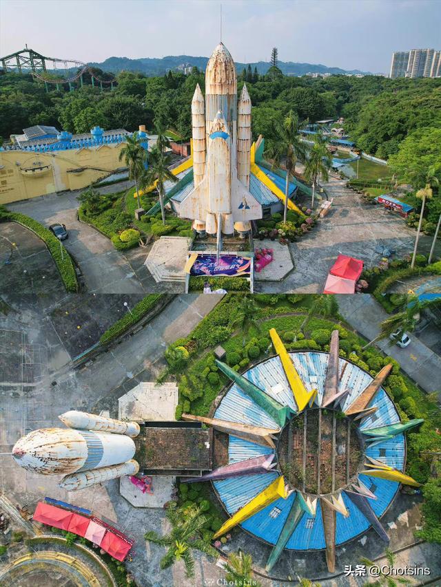 一个亚洲最大的木质过山车，被爬藤覆盖的废弃过山车