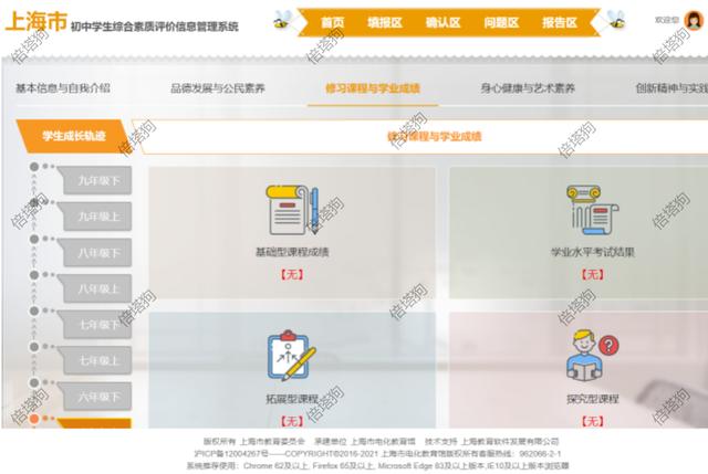 上海综合素质评价，上海中学生综合素质评价内容包括