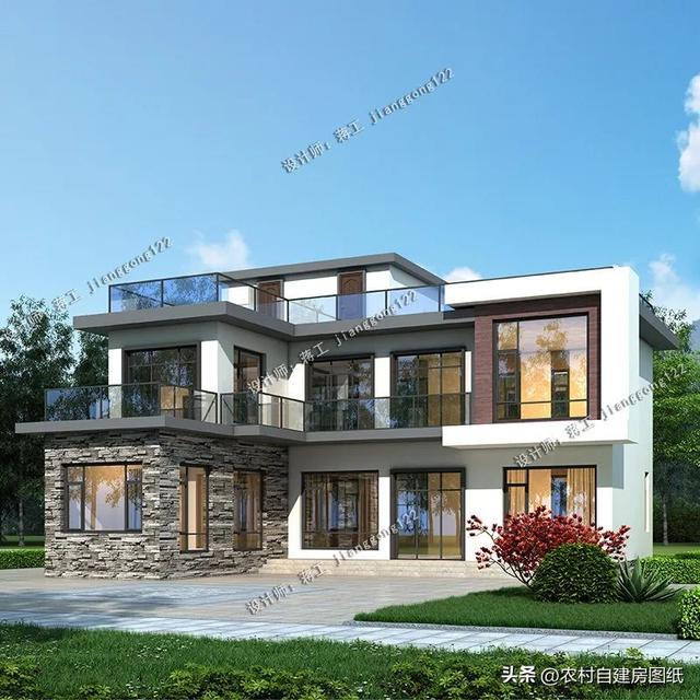 房屋设计农村现代风别墅，4款现代风格农村别墅