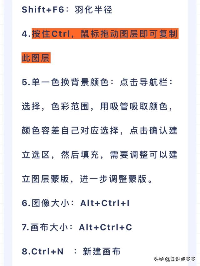ps快捷键大全常用表，知识点多多PS快捷键