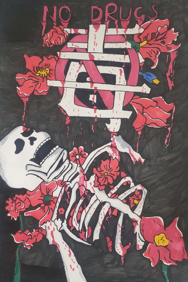 青少年禁毒主题绘画，看看学生娃手绘的禁毒漫画