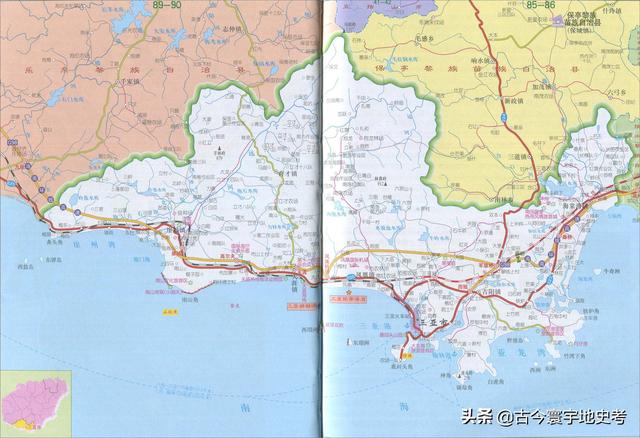 海南地图高清版大图，海南省十八个市县的地图（《中国各省份高清版大图》组图）