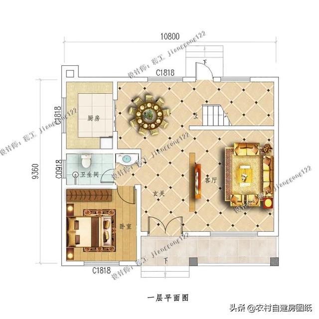 农村五款二层小别墅，我从1000套图纸里