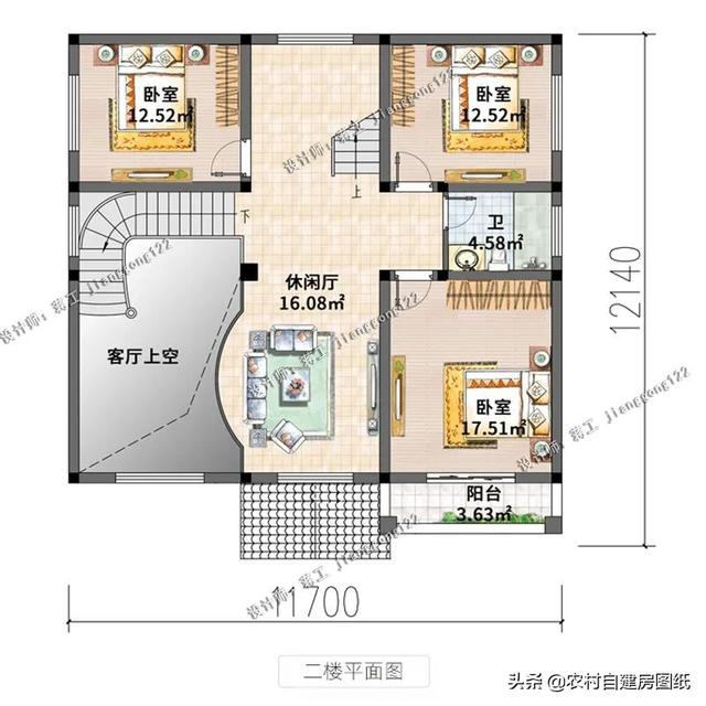 3层大气别墅农村自建房，外观大气、造价不高、布局舒适