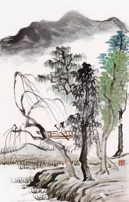 二十种山水画技法，图文示范山水画设色技法