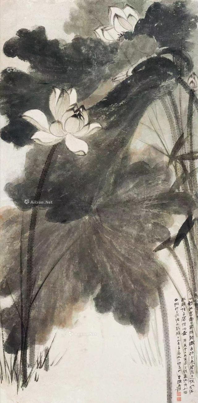 禅意写意荷花200幅，大千居士荷花图赏析