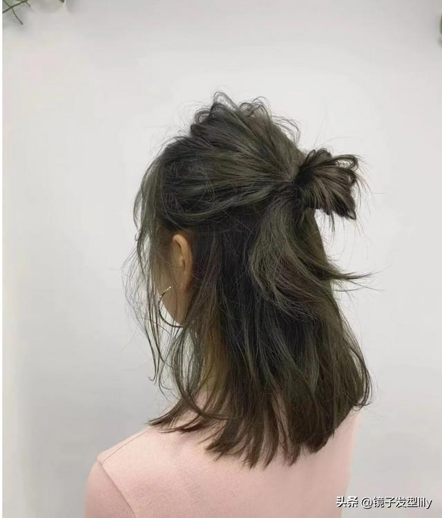 韩式发型中长发卷发，新爆款发型15款全烫卷半扎发