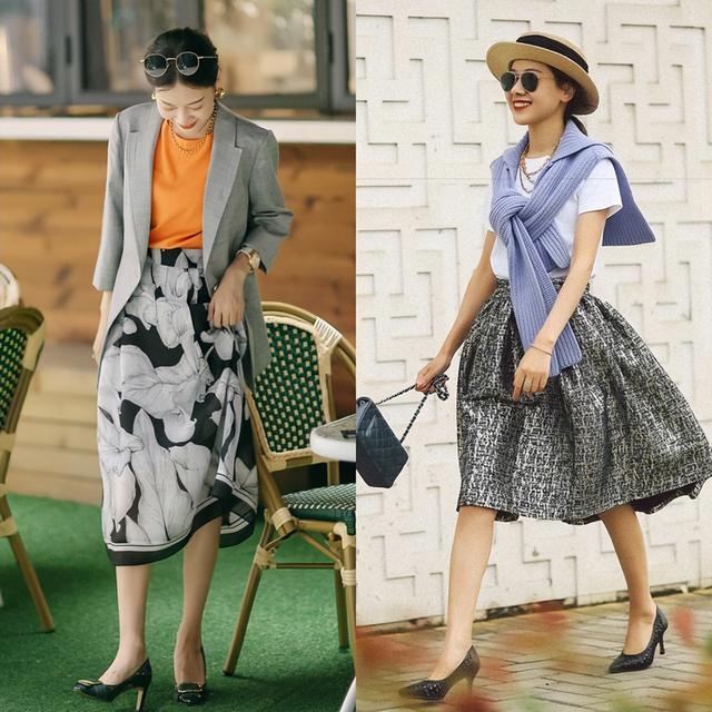 半身裙不规则裙怎么搭配上衣，教你半身裙上衣