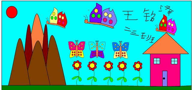 好看的蝴蝶绘画作品，漂亮的蝴蝶学生画图作品