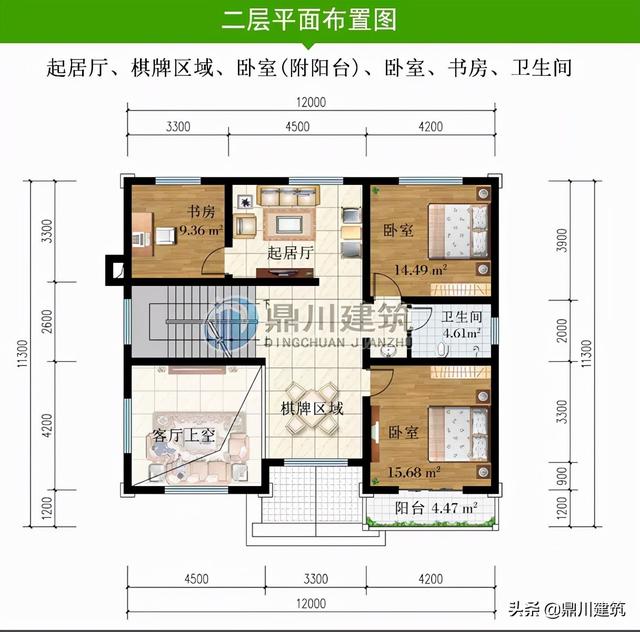 两层复式别墅效果图带院子，4套二层复式别墅