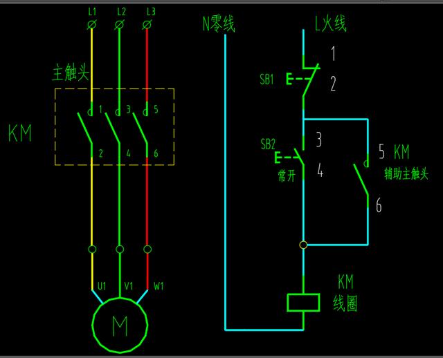 交流接触器启动暂停按钮开关接线，交流接触器控制电路讲解