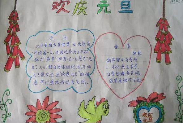 关于元旦的手抄报，元旦节的手抄报大全漂亮（元旦佳节手抄报模板简单）