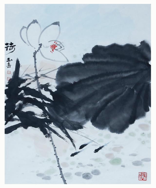 名家禅意水墨荷花，水墨淋漓写荷韵