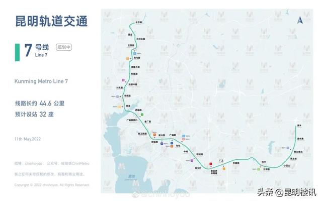 昆明地铁8号线，昆明地铁8号线途经站点