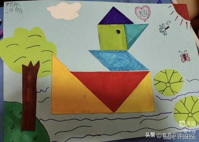 七巧板创意画作品图片，七巧板拼图画创意画 四年级（巧妙构思——临沂河东工业园实验学校七巧板社团成果展示）