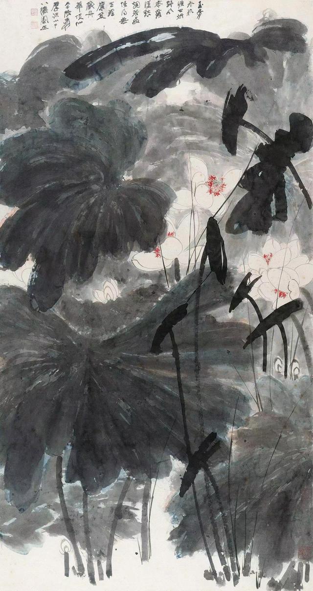 禅意写意荷花200幅，大千居士荷花图赏析