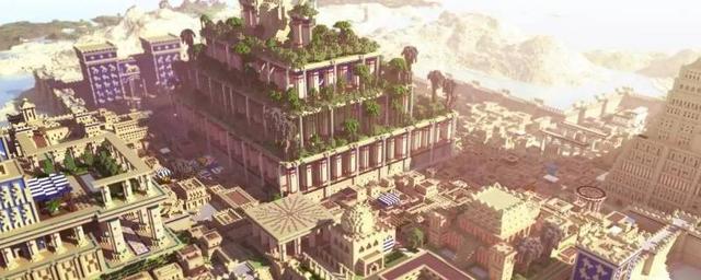 古巴比伦空中花园复原图，世界八大奇迹空中花园存在吗