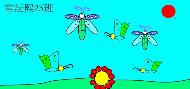 好看的蝴蝶绘画作品，漂亮的蝴蝶学生画图作品