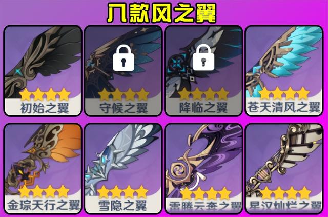 原神如何装备风之翼，原神中有几款风之翼